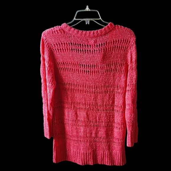 -Elle loose knit sweater size L coral color - Picture 2 of 7